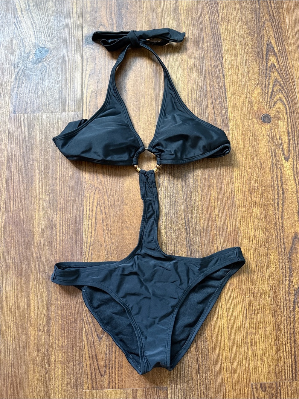 (2) Swimsuits halter women’s ladies Small black sexy